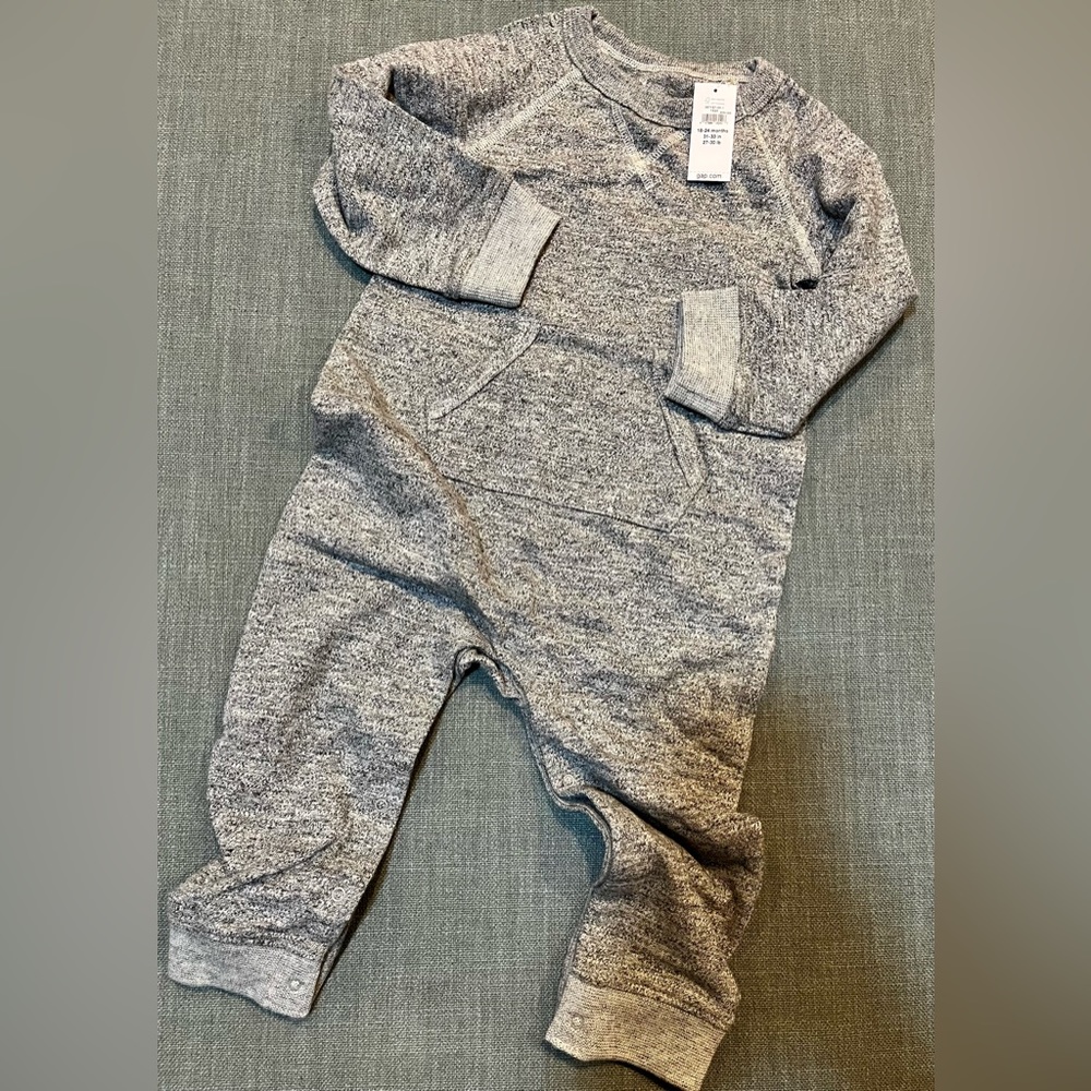 Gap Baby Marled Pocket One-Piece Long sleeve, grey marl